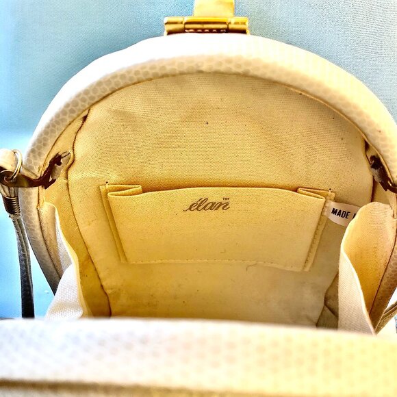 Elan Vintage Shoulder Handbag Hard Shell Faux Snakeskin DAMAGED - Picture 10 of 14